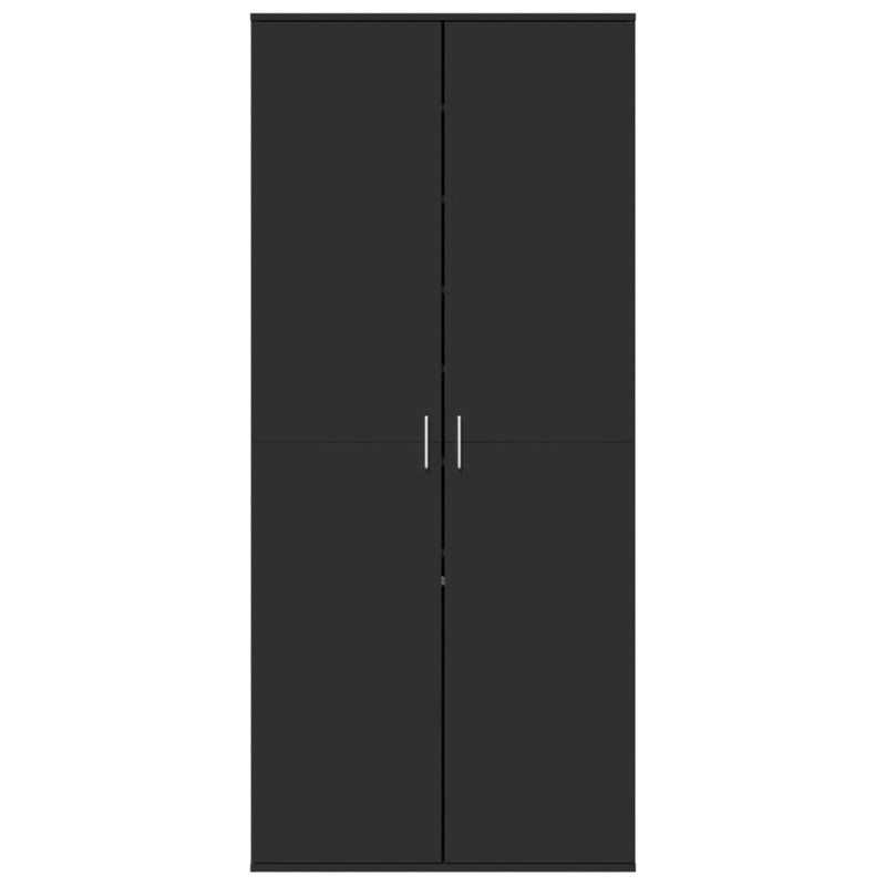 vidaXL fekete szerelt fa cipősszekrény 80 x 39 x 178 cm