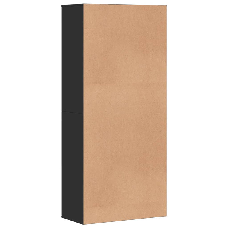 vidaXL fekete szerelt fa cipősszekrény 80 x 39 x 178 cm
