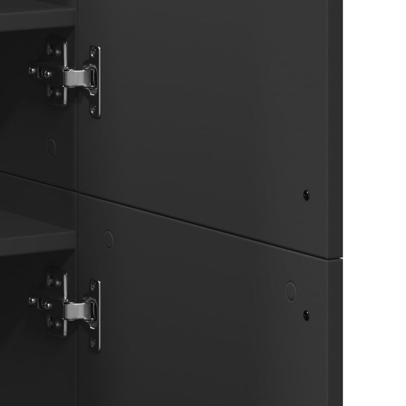 vidaXL fekete szerelt fa cipősszekrény 80 x 39 x 178 cm