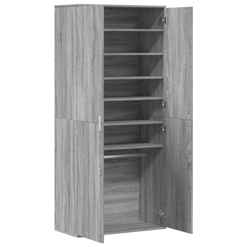 vidaXL szürke sonoma színű szerelt fa cipősszekrény 80 x 39 x 178 cm