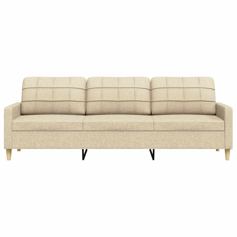 vidaXL 3 személyes krémszínű szövet kanapé 210 cm