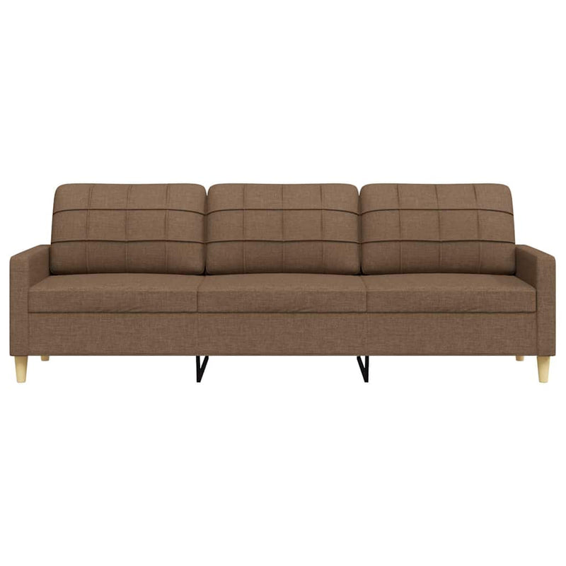 vidaXL 3 személyes barna szövetkanapé 210 cm