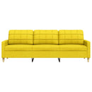 vidaXL 3 személyes világossárga szövet kanapé 210 cm