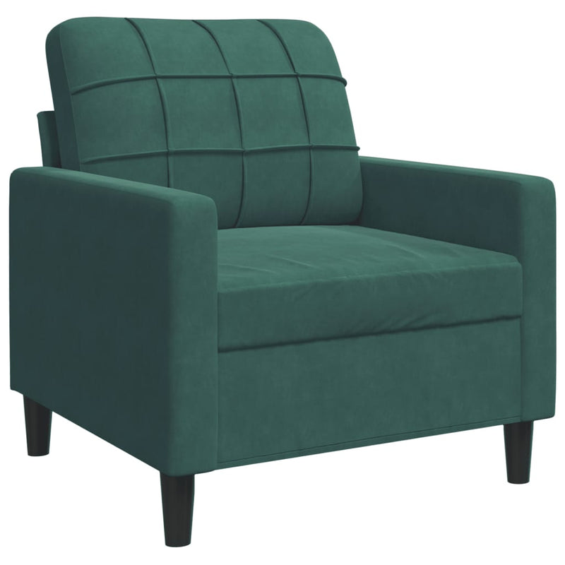 vidaXL sötétzöld bársony kanapéfotel 60 cm
