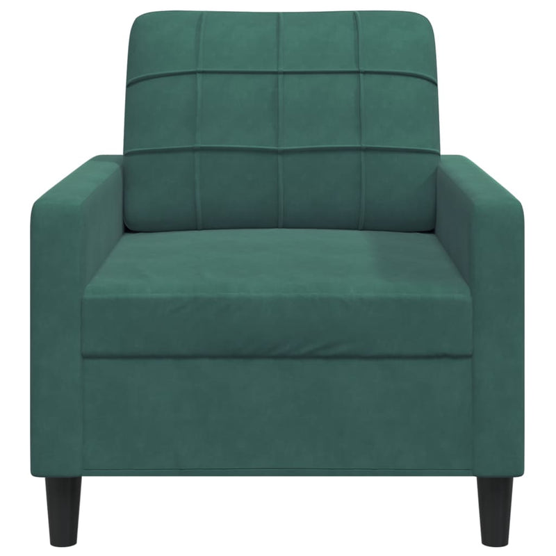 vidaXL sötétzöld bársony kanapéfotel 60 cm