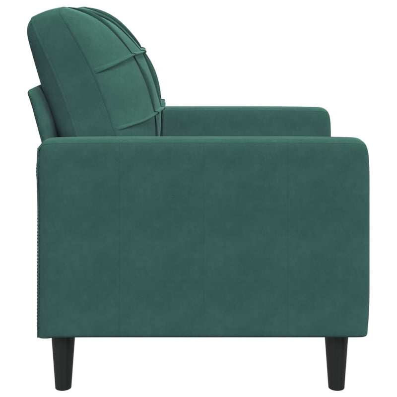 vidaXL sötétzöld bársony kanapéfotel 60 cm