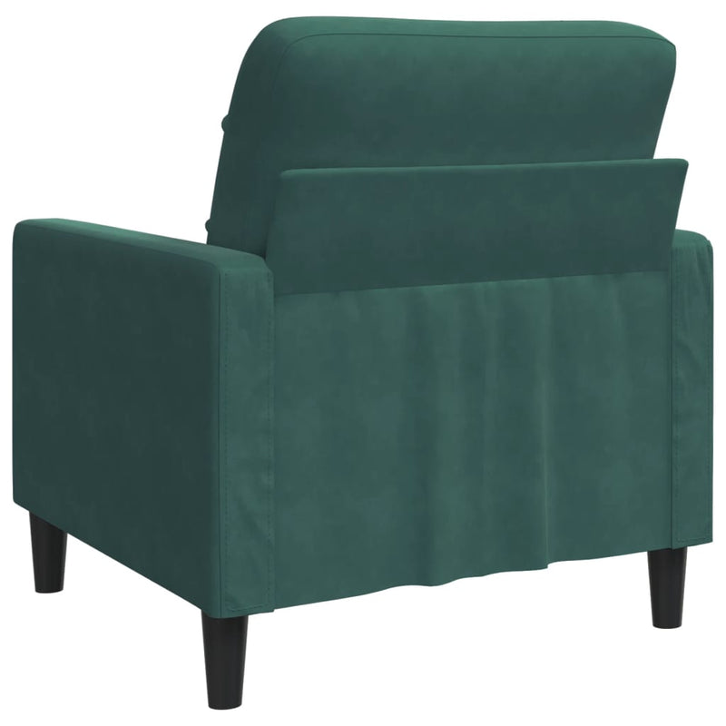 vidaXL sötétzöld bársony kanapéfotel 60 cm