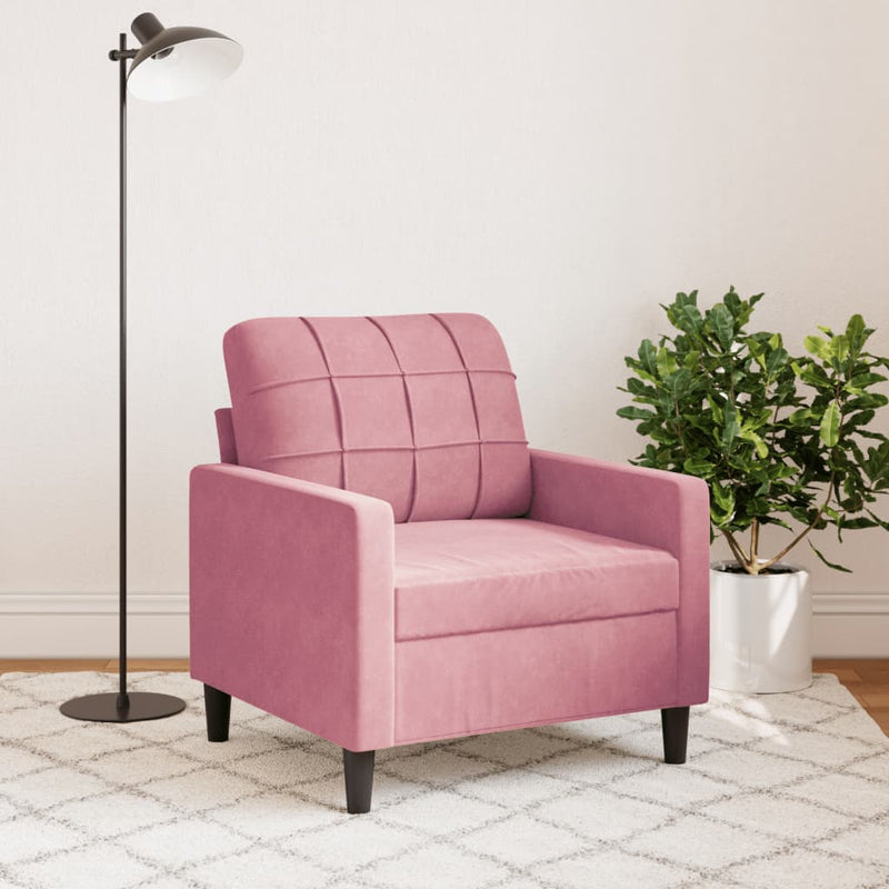 vidaXL rózsaszín bársony kanapéfotel 60 cm