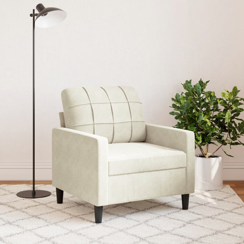 vidaXL krémszínű bársony kanapéfotel 60 cm