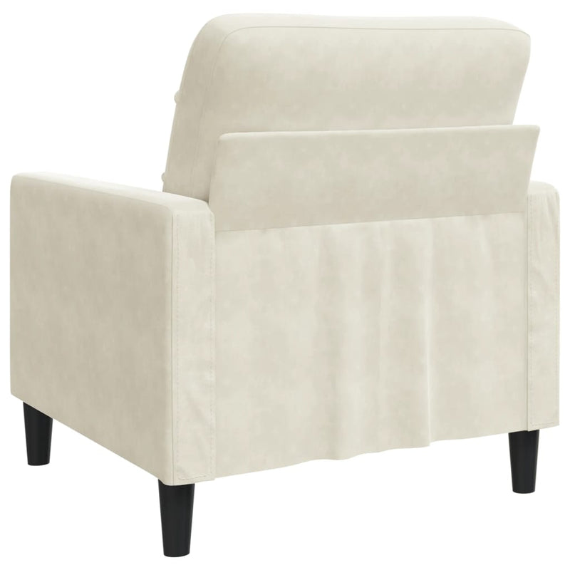 vidaXL krémszínű bársony kanapéfotel 60 cm