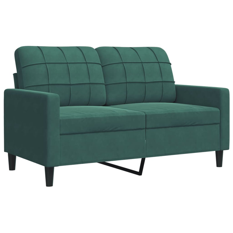 vidaXL kétszemélyes sötétzöld bársony kanapé 120 cm