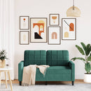 vidaXL kétszemélyes sötétzöld bársony kanapé 120 cm