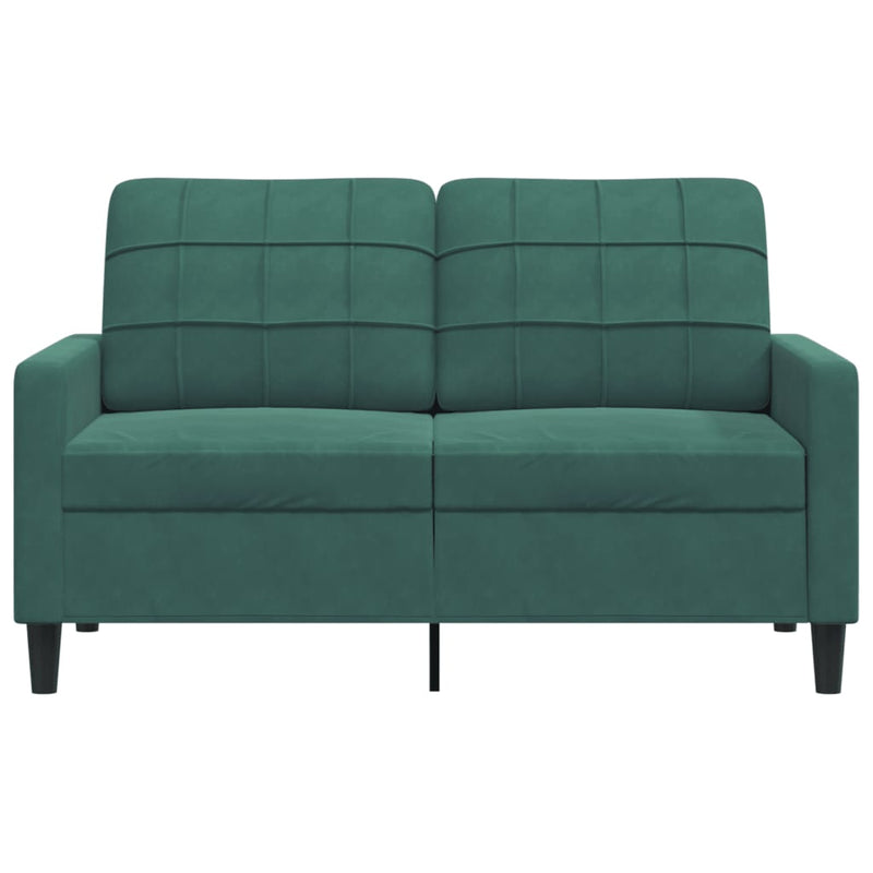 vidaXL kétszemélyes sötétzöld bársony kanapé 120 cm