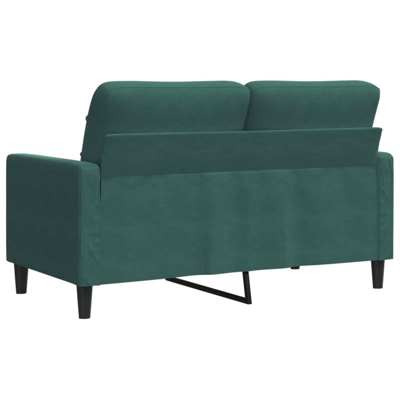 vidaXL kétszemélyes sötétzöld bársony kanapé 120 cm