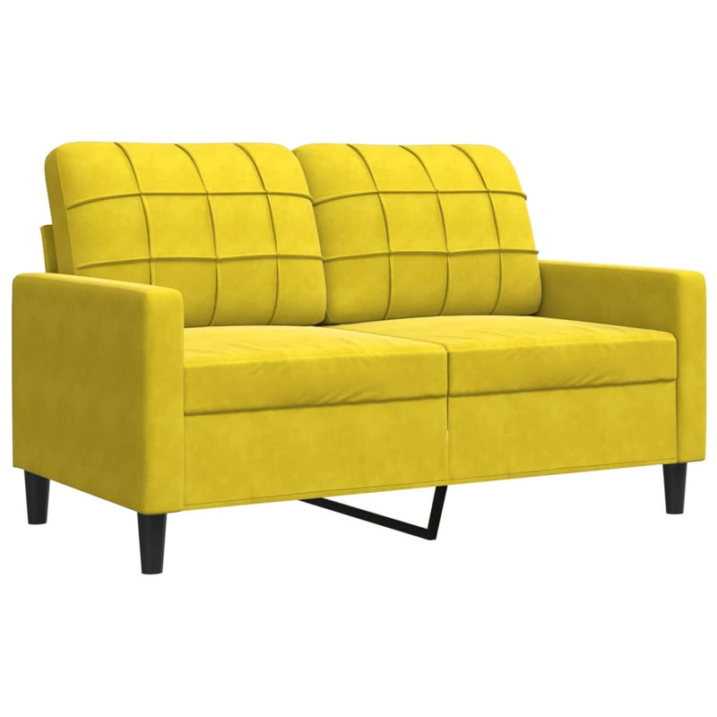 vidaXL kétszemélyes sárga bársony kanapé 120 cm