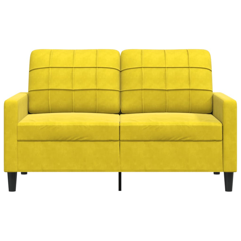 vidaXL kétszemélyes sárga bársony kanapé 120 cm