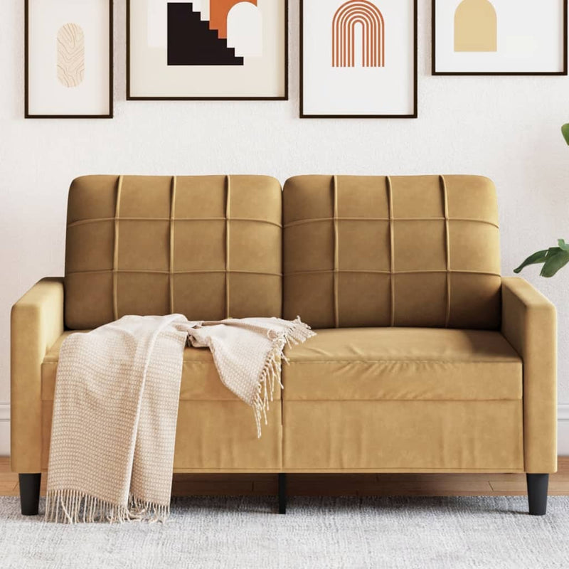 vidaXL kétszemélyes barna bársony kanapé 120 cm