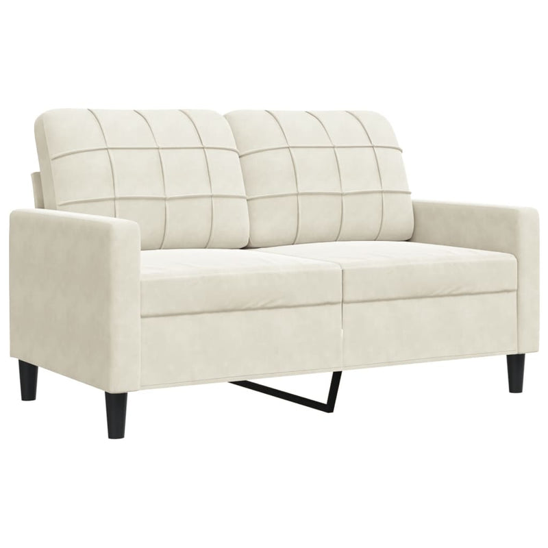 vidaXL kétszemélyes krémszínű bársony kanapé 120 cm