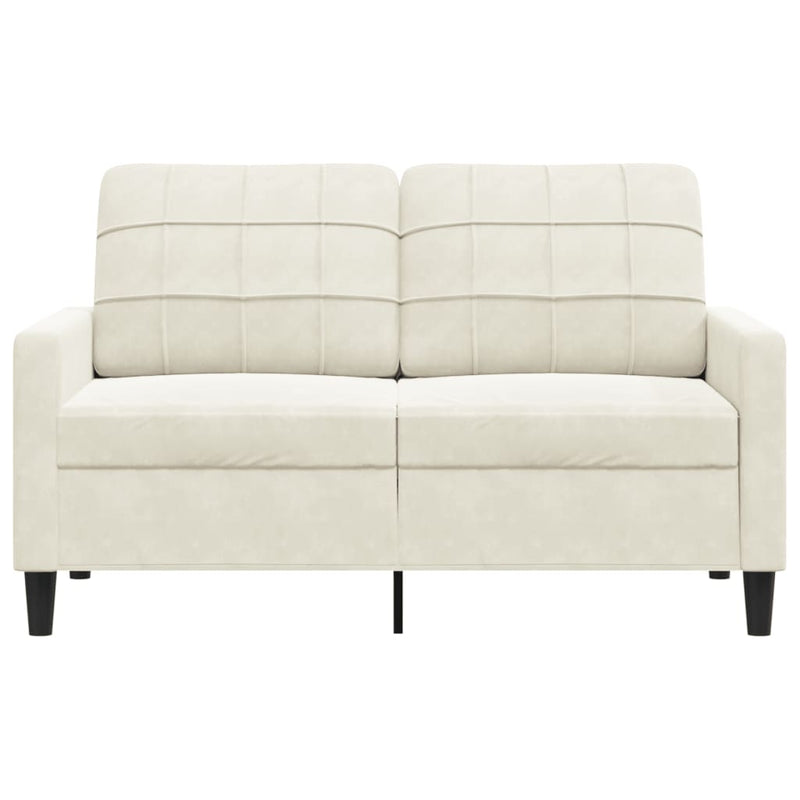 vidaXL kétszemélyes krémszínű bársony kanapé 120 cm