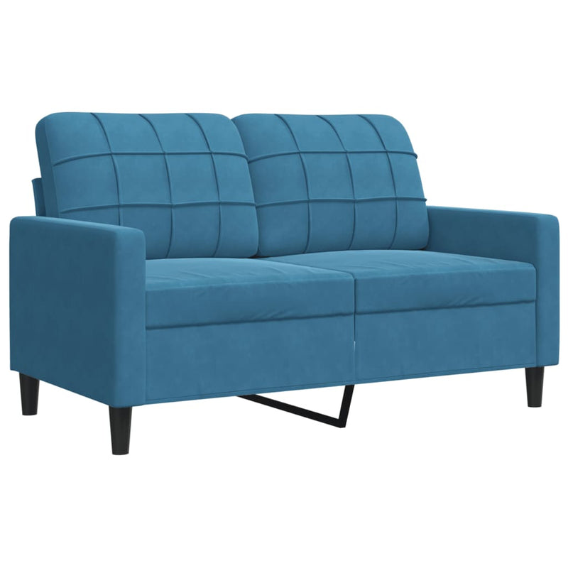 vidaXL kétszemélyes kék bársony kanapé 120 cm