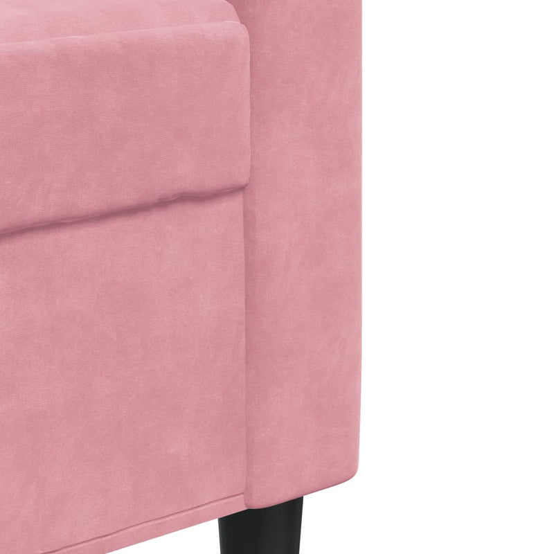 vidaXL kétszemélyes rózsaszín bársony kanapé 140 cm