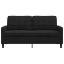 vidaXL kétszemélyes fekete bársony kanapé 140 cm