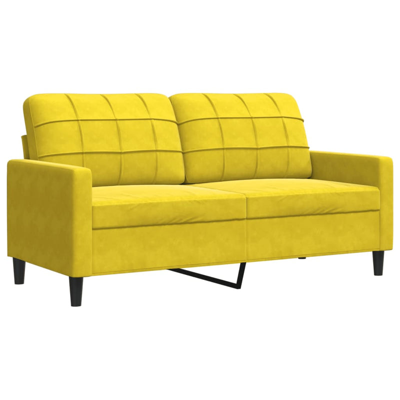vidaXL kétszemélyes sárga bársony kanapé 140 cm