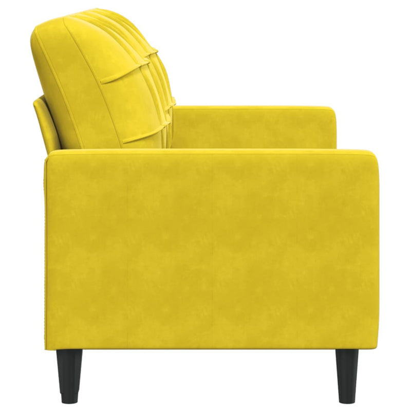 vidaXL kétszemélyes sárga bársony kanapé 140 cm