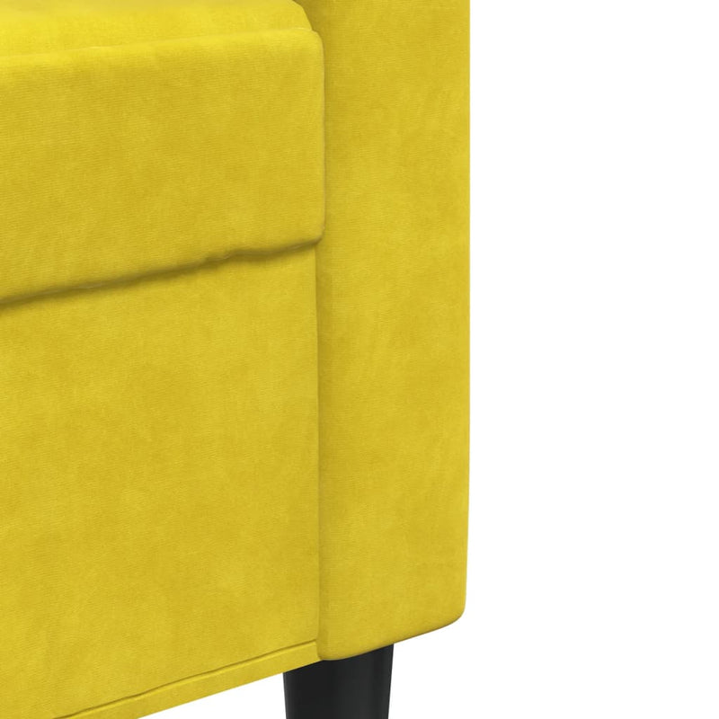 vidaXL kétszemélyes sárga bársony kanapé 140 cm