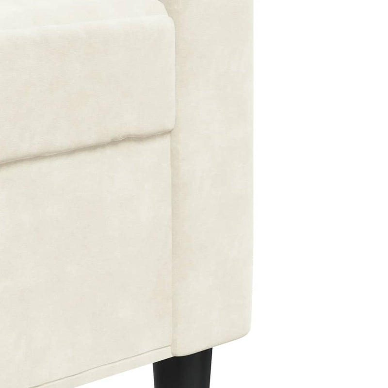 vidaXL kétszemélyes krémszínű bársony kanapé 140 cm