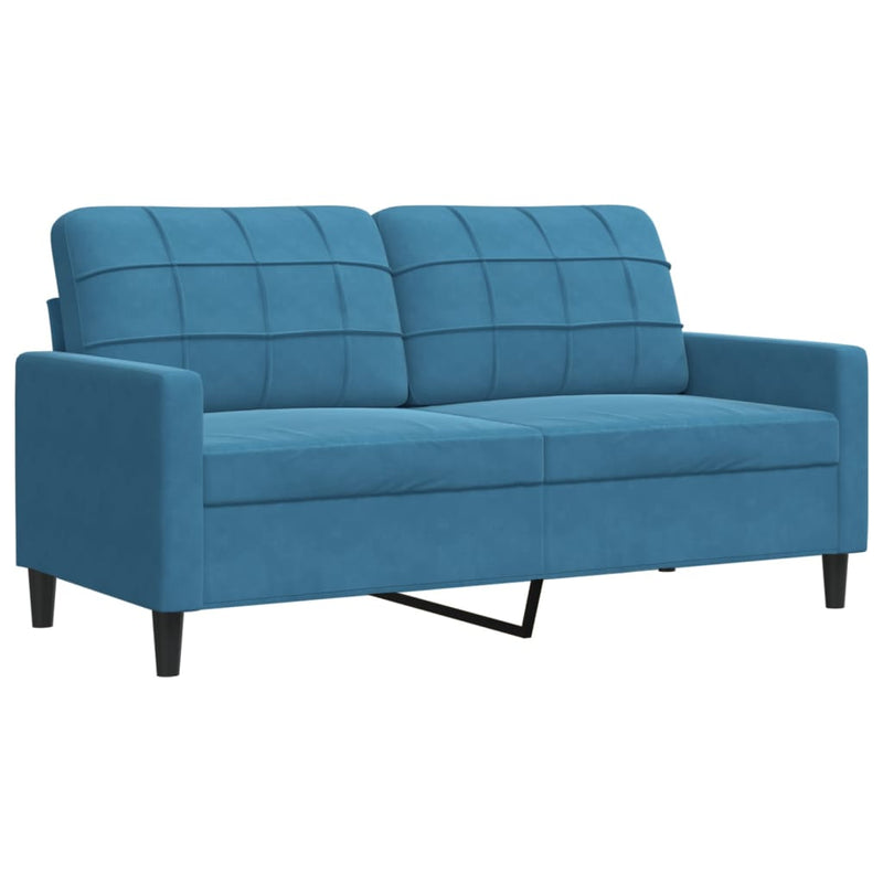 vidaXL kétszemélyes kék bársony kanapé 140 cm