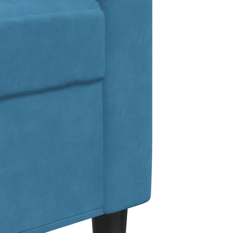 vidaXL kétszemélyes kék bársony kanapé 140 cm