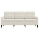 vidaXL 3 személyes krémszínű bársony kanapé 180 cm