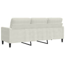 vidaXL 3 személyes krémszínű bársony kanapé 180 cm