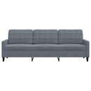 vidaXL 3 személyes sötétszürke bársonykanapé 210 cm