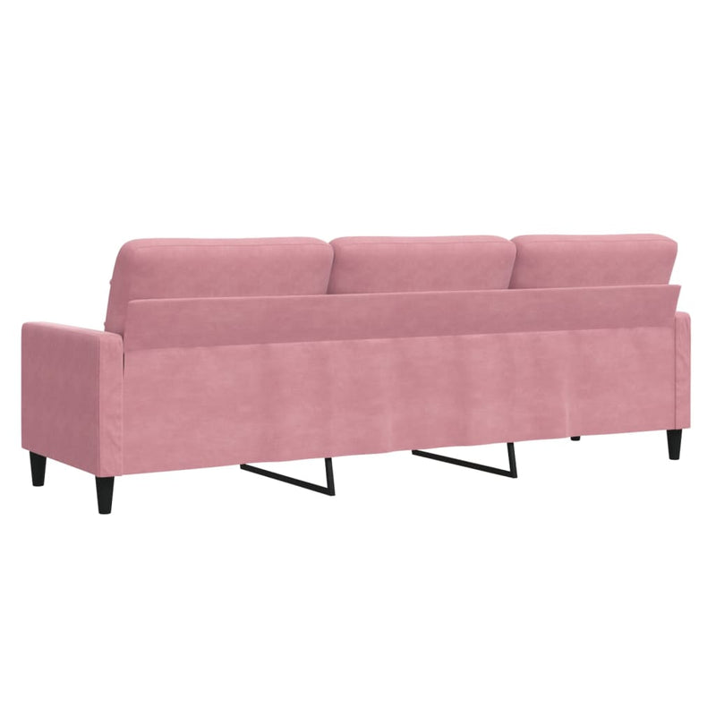 vidaXL 3 személyes rózsaszín bársony kanapé 210 cm