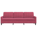 vidaXL 3 személyes bordó bársony kanapé 210 cm