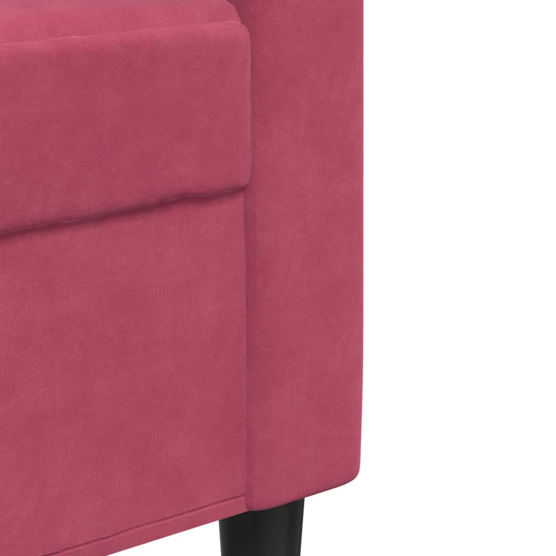 vidaXL 3 személyes bordó bársony kanapé 210 cm