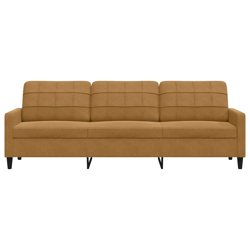 vidaXL 3 személyes barna bársony kanapé 210 cm