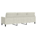 vidaXL 3 személyes krémszínű bársony kanapé 210 cm
