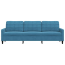 vidaXL 3 személyes kék bársony kanapé 210 cm