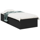vidaXL fekete szerelt fa ágykeret 75 x 190 cm