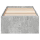 vidaXL betonszürke szerelt fa ágykeret 75 x 190 cm