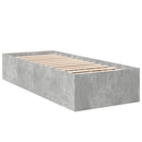 vidaXL betonszürke szerelt fa ágykeret 75 x 190 cm