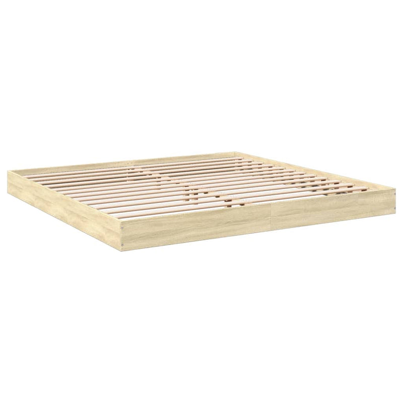vidaXL sonoma tölgy színű szerelt fa ágykeret matrac nélkül 180x200 cm