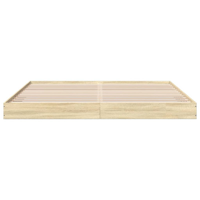 vidaXL sonoma tölgy színű szerelt fa ágykeret matrac nélkül 180x200 cm