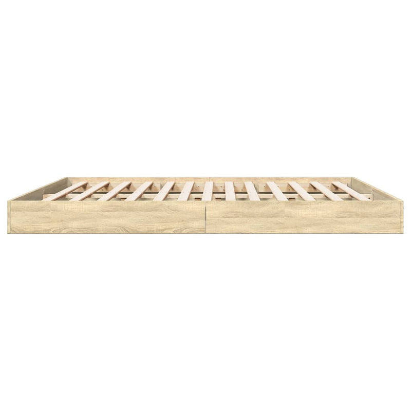 vidaXL sonoma tölgy színű szerelt fa ágykeret matrac nélkül 180x200 cm