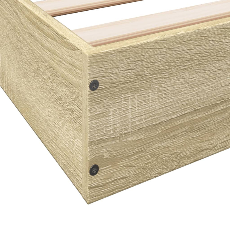 vidaXL sonoma tölgy színű szerelt fa ágykeret matrac nélkül 180x200 cm