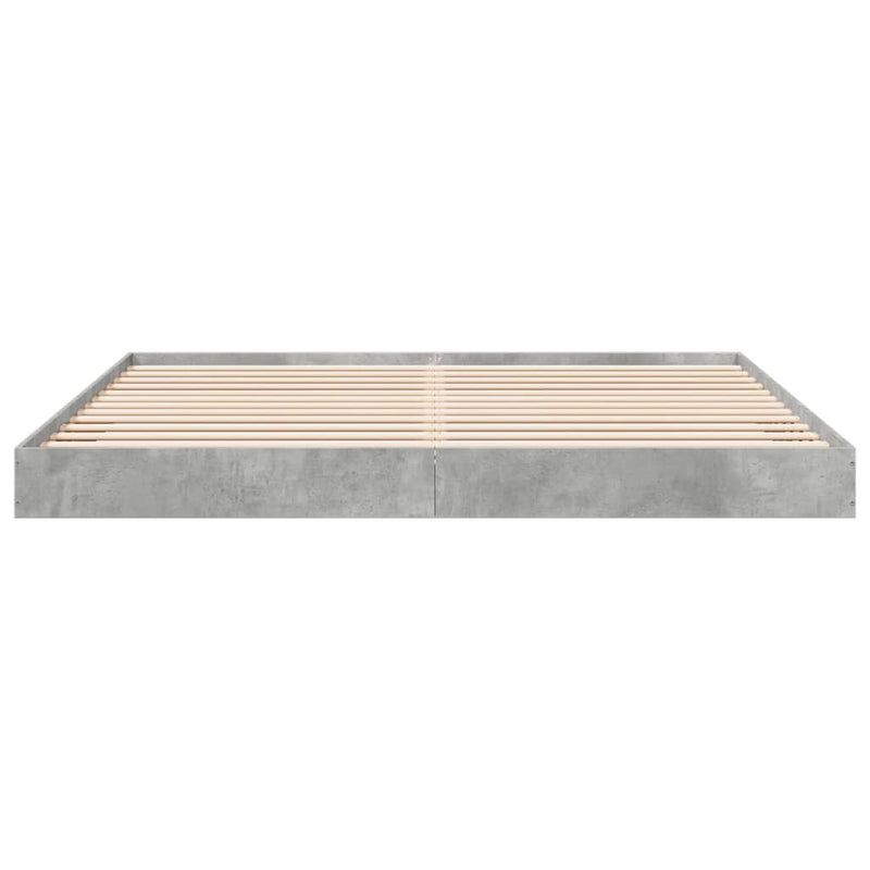 vidaXL betonszürke szerelt fa ágykeret 180 x 200 cm