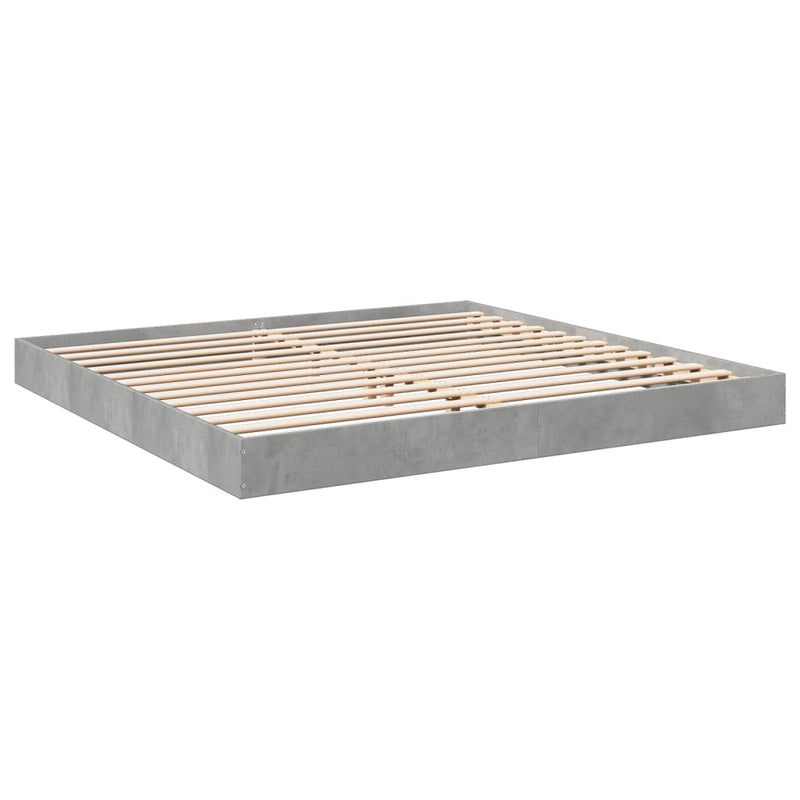 vidaXL betonszürke szerelt fa ágykeret 180 x 200 cm